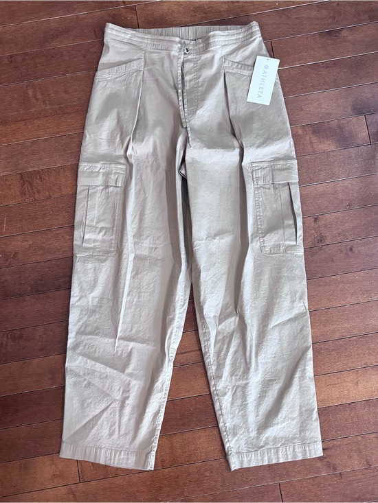 Athleta Pants - Athleta Paradise Straight Leg Cargo Jumpsuit Pants in Light Tan